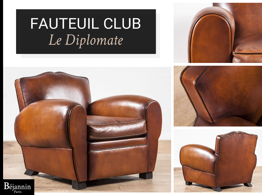 Fauteuil club cuir Paris : Le Nil ⁂ Béjannin Paris